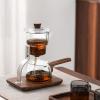 350ml Capacity Magnetic Easy Cleanup Convenient Glass Teapot with Walnut Wood for Home, Unique Handmade Design Ideal for Family Gatherings, Office Breaks view 4