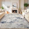 10x14 Washable Area Rugs - Modern Abstract Large Rugs for Living Room Non-Slip Low Pile Soft Machine Washable Carpet for Bedroom, Under Dining Table, Nursery, Farmhouse (10'x14' Beige Blue) view 1