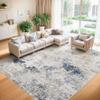 10x14 Washable Area Rugs - Modern Abstract Large Rugs for Living Room Non-Slip Low Pile Soft Machine Washable Carpet for Bedroom, Under Dining Table, Nursery, Farmhouse (10'x14' Beige Blue) view 2
