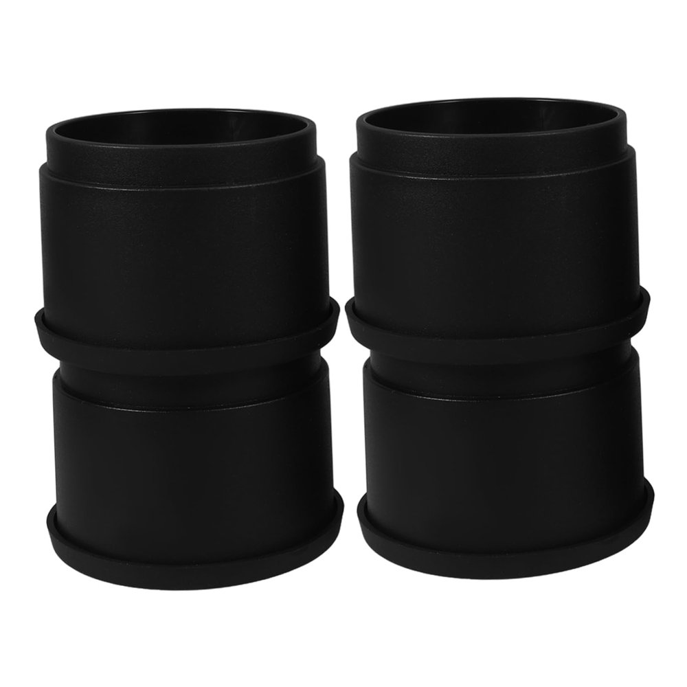BATHVEVE 4 Pcs Stackable Rubber Furniture Lift Risers with Non Slip Black