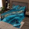 3 Piece Teal Golden Marble Quilt Bedding Sets Women Aldult Lightweight Bedding Watercolor Marble Bedspread Retro Artwork Coverlet Soft Microfiber Home Quilt Set for King Bed All Season view 1