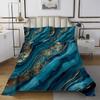 3 Piece Teal Golden Marble Quilt Bedding Sets Women Aldult Lightweight Bedding Watercolor Marble Bedspread Retro Artwork Coverlet Soft Microfiber Home Quilt Set for King Bed All Season view 2