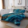 3 Piece Teal Golden Marble Quilt Bedding Sets Women Aldult Lightweight Bedding Watercolor Marble Bedspread Retro Artwork Coverlet Soft Microfiber Home Quilt Set for King Bed All Season view 3