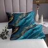 3 Piece Teal Golden Marble Quilt Bedding Sets Women Aldult Lightweight Bedding Watercolor Marble Bedspread Retro Artwork Coverlet Soft Microfiber Home Quilt Set for King Bed All Season view 4
