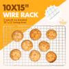 2 PCS Cooling Racks for Cooking and Baking, 15x10 Inches Stainless Steel Cooling Rack, Sheet Pan with Wire Rack for Baking Sheet, Bacon Rack Oven Safe Fits Jelly Roll Sheet Pan view 2