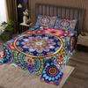 3 Piece Boho Mandala Quilt Bedding Sets Women Aldult Lightweight Bedding Blue Bohemian Bedspread Mandala Floral Coverlet Soft Microfiber Home Quilt Set for King Bed All Season view 1
