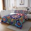 3 Piece Boho Mandala Quilt Bedding Sets Women Aldult Lightweight Bedding Blue Bohemian Bedspread Mandala Floral Coverlet Soft Microfiber Home Quilt Set for King Bed All Season view 2