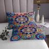 3 Piece Boho Mandala Quilt Bedding Sets Women Aldult Lightweight Bedding Blue Bohemian Bedspread Mandala Floral Coverlet Soft Microfiber Home Quilt Set for King Bed All Season view 3