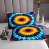 3 Piece Blue Tie Dye Quilt Bedding Sets Women Aldult Lightweight Bedding Hippie Boho Bedspread Watercolor Art Coverlet Soft Microfiber Home Quilt Set for King Bed All Season view 4