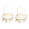 SOLUSTRE 2pcs Elegant Woven Flower Girl Basket Wedding Flower Baskets for Petals Fruits and Candies for Bridal Showers and Special Events Light view 1