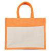 Jucobee Set of 4 Juco Tote Bags 9"x 12"x 6" Shopping, Travel, Beach Days, Weddings, Gifts Wine, Pink, Green, Orange (Orange) view 3