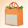 Jucobee Set of 4 Juco Tote Bags 9"x 12"x 6" Shopping, Travel, Beach Days, Weddings, Gifts Wine, Pink, Green, Orange (Orange) view 4