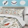 RisQiten Twin Quilt Bedding Set, Pastoral Botanical Reversible Summer Quilt 3 Pieces, Summer Birds Spring Floral Lightweight Bedspreads Coverlets with 2 Pillow Shams for All Seasons view 4