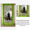 TBJEN Floor Mirror, Rectangle Full Length Mirror, Standing Mirror, Full Body Mirror, Large Mirror, Retro Flocking Carved Full-Body Mirror white-100 * 180CM view 3