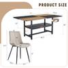 CTPNMCIN Dinner Table Set for 8, 71" Farmhouse Dining Table Set with 8 Upholstered Chairs, Black and Wood Splicing Tabletop with Storage Shelf, Wood Dining Table Set Ideal for Kitchen, Dining Room view 2