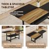 CTPNMCIN Dinner Table Set for 8, 71" Farmhouse Dining Table Set with 8 Upholstered Chairs, Black and Wood Splicing Tabletop with Storage Shelf, Wood Dining Table Set Ideal for Kitchen, Dining Room view 3