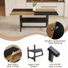 CTPNMCIN Dinner Table Set for 8, 71" Farmhouse Dining Table Set with 8 Upholstered Chairs, Black and Wood Splicing Tabletop with Storage Shelf, Wood Dining Table Set Ideal for Kitchen, Dining Room view 4