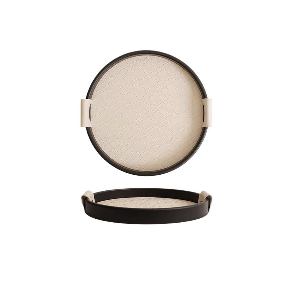 LICONG-2019 Serving Tray Aromatherapy Rotatable Tray Room Jewelry Storage Tray Photography Prop Display Tray Key and Miscellaneous Storage Tray Decorative Tray(White)