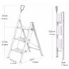 step ladder 3 Step/ 4 Step Ladder Folding Step Stool with Anti-Slip Wide Pedal and Retractable Handrail, Aluminum Portable Lightweight Step Stool for Adults Multi-Use for Home and Kitchen, Plant Stand view 2