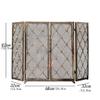 oaxroe Fire Place Screen Fireplace Screen Metal 4 Panels Gauze Safety Barrier Fireplace Net Spark Screen Hearth Door Interior Decorative Fireplace Screens Decorative Fireplace Screen(Black) view 2