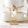NIELONGHCY Ceramics Beverage Dispenser with Stainless Steel Faucet & Bracket Stand, 6 Cups 2.3L, Ideal for BBQs, Picnics, Pool Parties, and Social Events view 4