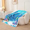 jejeloiu Cartoon Octopus Fleece Throw Blanket Kids Boys Girls Twin 60"x80" Underwater World Sherpa Blanket Plush Fuzzy Ultra Soft Tentacles for Bed Couch Chair Living Room Sealife Sea Animal view 3