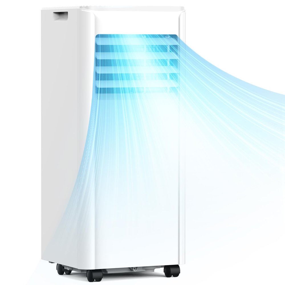 COWSAR 8,000 BTU Portable Air Conditioners with Remote, Portable AC Unit Cools Up to 350 Sq.ft, 4 Modes with Fast Cooling, Sleep Mode, 24H Timer for Bedroom, Room, Apartments, White