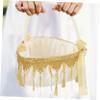 Heart Shaped Flower Girl Basket with Lace Bowknot for Wedding Ceremonies view 3