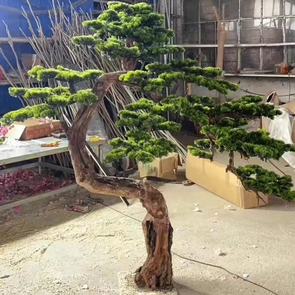 Landscape Tree Artificial Tree Large Simulation Welcome Pine Manual Encryption Green Plant for Office Bedroom Living Party DIY Wedding Decor 1.2x0.8m/3.9x2.6ft