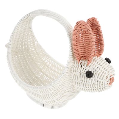 OFFSCH Woven Bunny Basket for Storage and Decoration Natural Rattan Fruit Basket for Home Versatile Hand-made Storage for Easter and Everyday Use