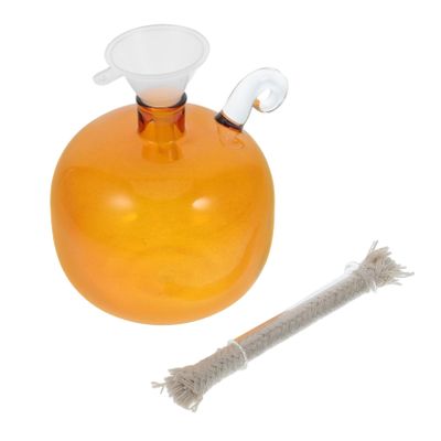 Cabilock Glass Oil Candle Refillable Oil Lamp for Indoor Use Clear Design Wick Contemporary Style for Dining and Home Decor Lighting