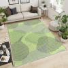 3x5 Entryway Rug - Leaf Rugs for Living Room Bedroom - Abstract Leaf Textured Rug - Washable Area Rugs - Bathroom Laundry Room Door Mat Entryway Carpet - Green view 2