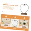 LIFKOME Ornament Display Stand Holder, Iron Wood Base Hanging Globe view 3