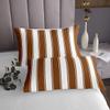 Brown Stripe Bedspread Twin Size, Stripes Lines Patchwork Coverlet Set 2pcs, Abstract Geometric White and Brown Quilted Coverlet with 1 Pillowcase, Kids Boys Girls Room Decor, Soft Bedding Quilt view 3