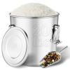 Yoziyaxo 304 Stainless Steel Food Containers with Lids,12L/20LBS Airtight Food Storage Containers with Lock Clips for Flour Rice Sugar Coffee Bean,Stainless Steel Food Storage Containers for Kitchen view 1