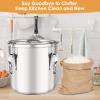 Yoziyaxo 304 Stainless Steel Food Containers with Lids,12L/20LBS Airtight Food Storage Containers with Lock Clips for Flour Rice Sugar Coffee Bean,Stainless Steel Food Storage Containers for Kitchen view 2