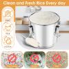Yoziyaxo 304 Stainless Steel Food Containers with Lids,12L/20LBS Airtight Food Storage Containers with Lock Clips for Flour Rice Sugar Coffee Bean,Stainless Steel Food Storage Containers for Kitchen view 3