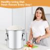 Yoziyaxo 304 Stainless Steel Food Containers with Lids,12L/20LBS Airtight Food Storage Containers with Lock Clips for Flour Rice Sugar Coffee Bean,Stainless Steel Food Storage Containers for Kitchen view 4