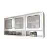 EHVYBDX Kitchen Wall Cabinet, Stainless Steel Double Door Storage Shelf with Adjustable Shelves, Wall-Mounted Cabinet for Living Room Kitchen Bathroom view 1