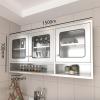 EHVYBDX Modern Stainless Steel Wall Mounted Kitchen Cabinet with Adjustable Shelves for Living Room and Bathroom Storage Double Door Shelf Unit view 2