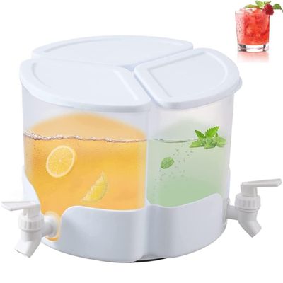 1.37 Gallon Beverage Dispenser with Spigot, 360 Rotation, Removable Stand, Dust-Proof Lid, Leak-Proof, Large Capacity Plastic Juice Dispenser for Fridge, Easy Use for Home & Parties