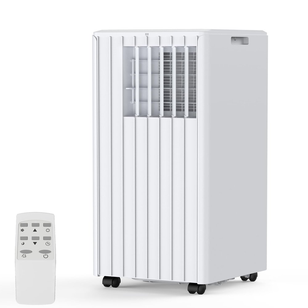 GarveeTech 8,000 BTU Portable Air Conditioner for Indoor Rooms, 3 in-1 AC Unit for Bedroom 250-350 Sq.Ft, Dehumidifier, Fan, Sleep Mode, 24 Timer, Remote Control, Window Kits