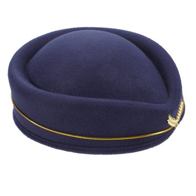 Homoyoyo Blue Woolen Flight Attendant Hat for Halloween Season Cosplay