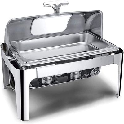 Chafing Dishes for Buffet, Food Warmer Chafing, Rectangle Chafing Dishes Buffet Hotel Cafeteria Heating and Holding Food, Energy Efficient and Easy to Clean, Large Capacity (9L)