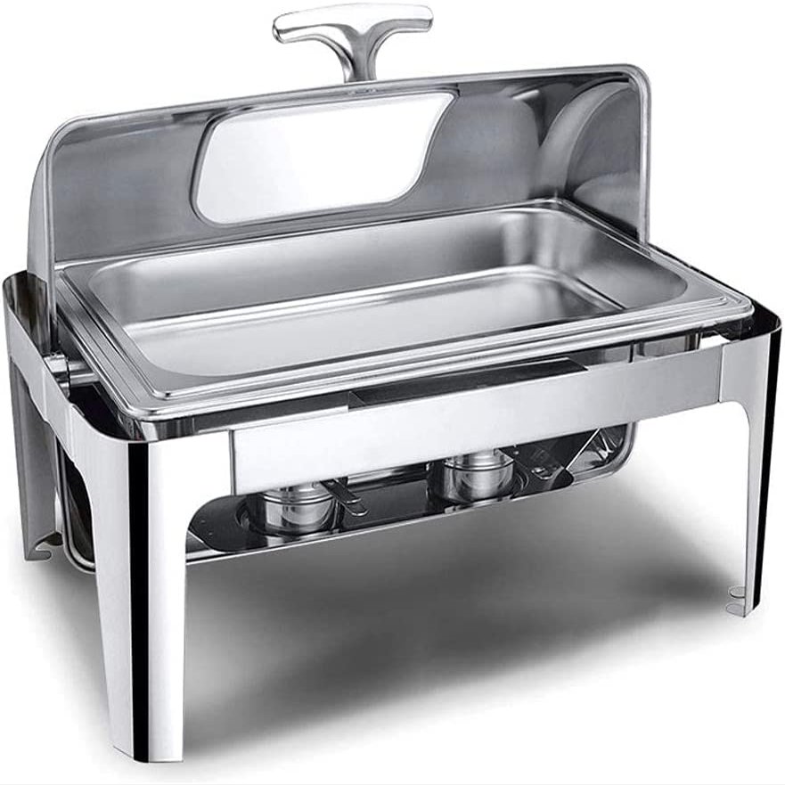 Chafing Dishes for Buffet, Food Warmer Chafing, Rectangle Chafing Dishes Buffet Hotel Cafeteria Heating and Holding Food, Energy Efficient and Easy to Clean, Large Capacity (9L)