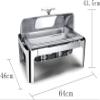 Chafing Dishes for Buffet, Food Warmer Chafing, Rectangle Chafing Dishes Buffet Hotel Cafeteria Heating and Holding Food, Energy Efficient and Easy to Clean, Large Capacity (9L) view 2