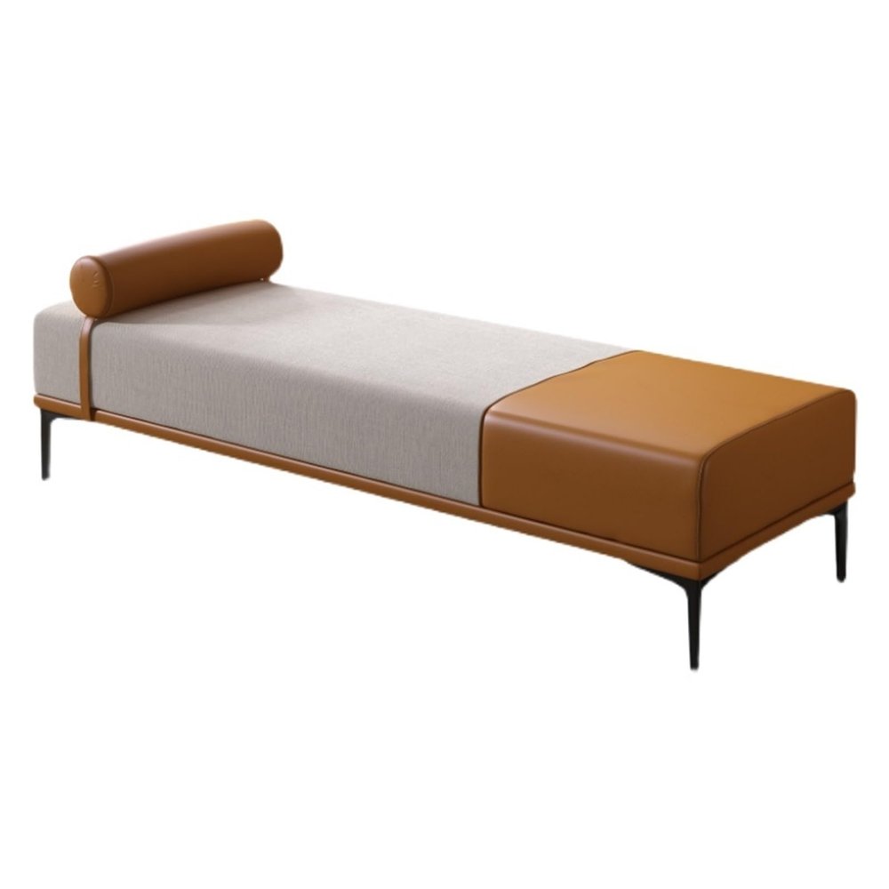 Window Bench Fabric Storage Bench for Entryway, Upholstered Bench for Bedroom, End of Bed, Ottoman Footrest for Living Room, Orange Bed End Benches(120*50*42