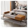 Window Bench Fabric Storage Bench for Entryway, Upholstered Bench for Bedroom, End of Bed, Ottoman Footrest for Living Room, Orange Bed End Benches(120*50*42 view 3