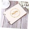 LABRIMP Pages Wooden Carved Guest Book for Wedding Engagement Ceremony Rustic Sign Album for Guest Messages and Photos Elegant Keepsake for Special Occasions view 3