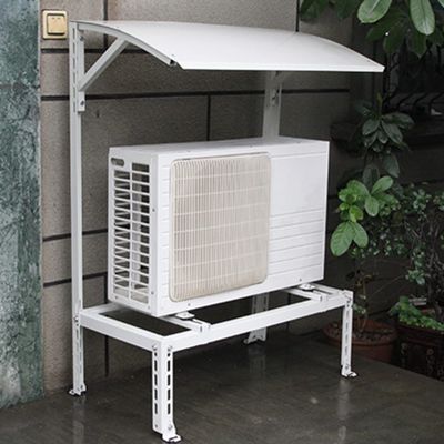 Air Conditioner Support Bracket Floor Stand, Galvanized Steel Weather Proof Shelf with AC Rain Cover, Mini Split Ground Mounting Bracket for Outdoor AC Unit, Universal AC Bracket Heat Pump Base